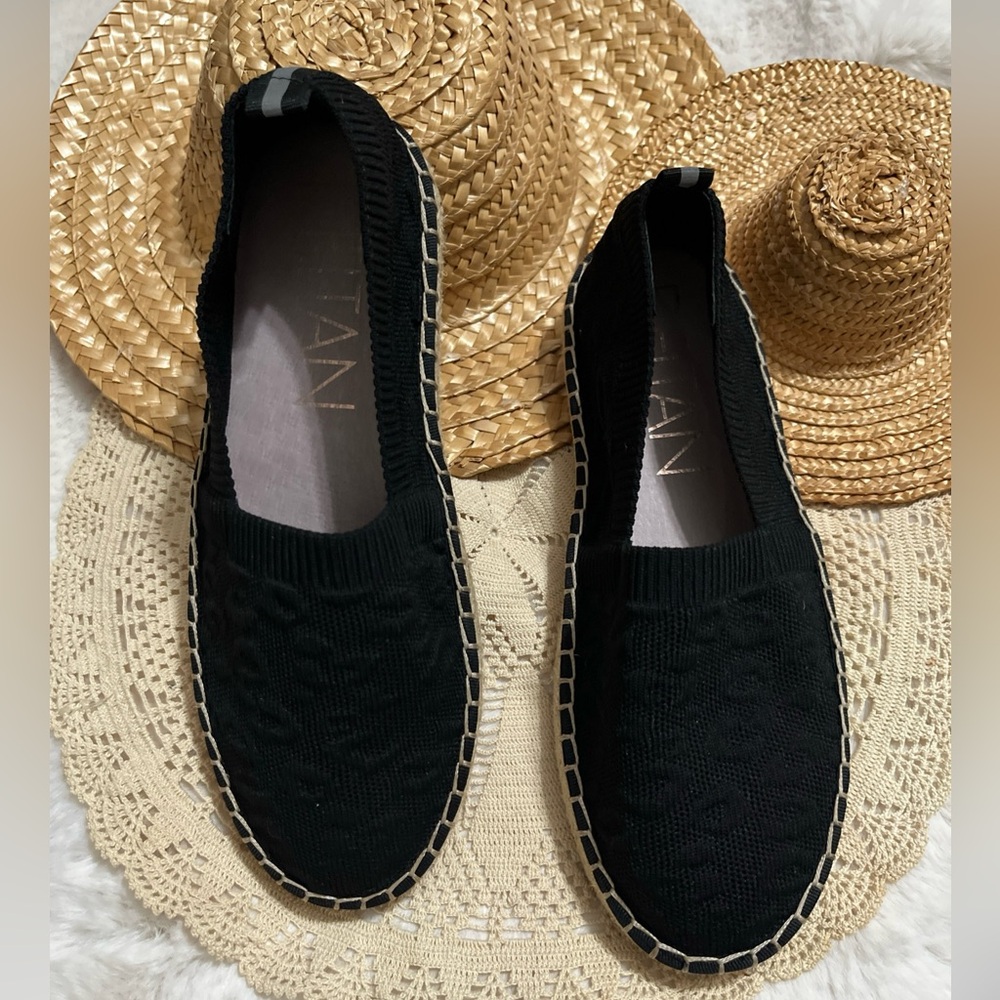 Black Stretch‎ Espadrille Flats